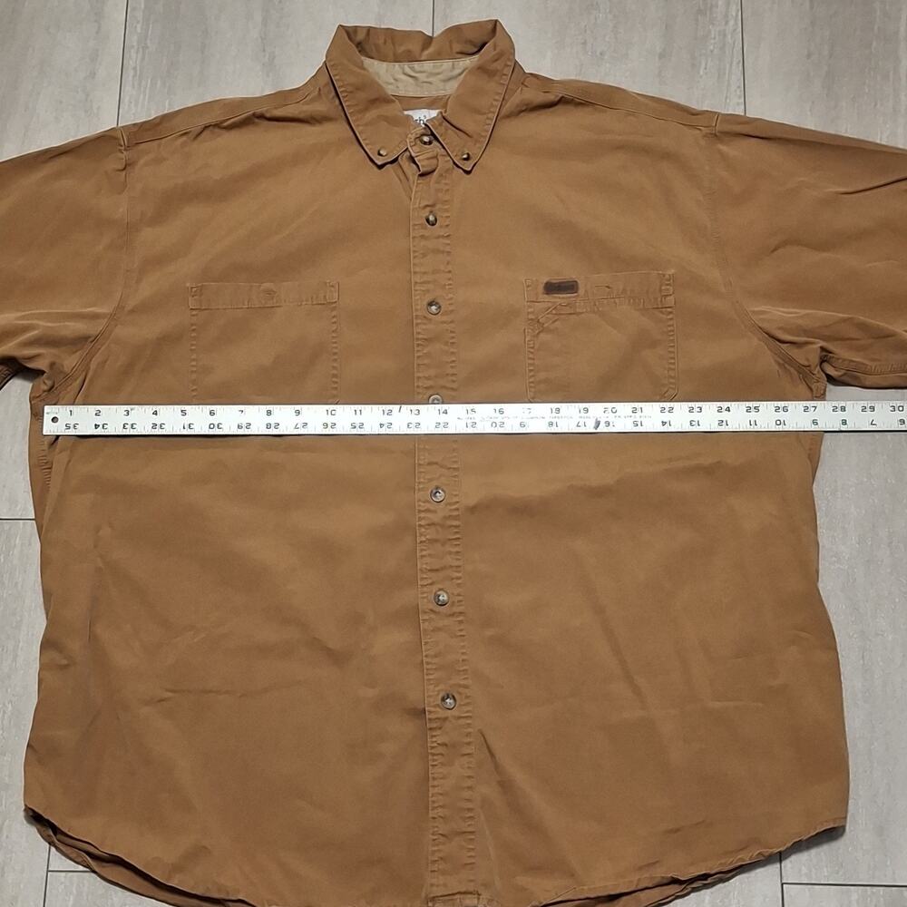 Carhartt Canvas Tradesman Shirt Mens 2XL Brown Short Sleeve Work S133 - Picture 2 of 8